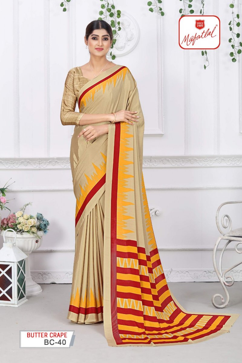 Cream Pink Teachers Uniform Sarees 151 - Uniform Sarees Corp - India's Most  Trusted Brand for Uniforms